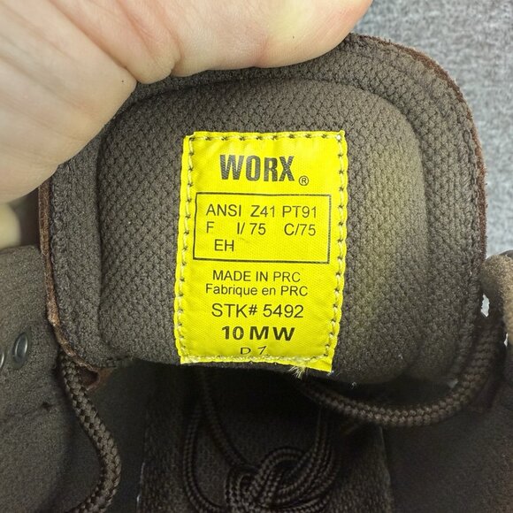 ✅Worx Women's Steel Toe 5" Brown Leather Safety Boots Sz 10 MW 5492 ✅PEELING - Picture 3 of 13